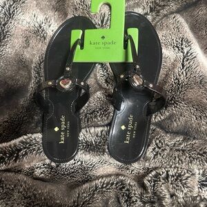 Kate Spade Kendall Jelly T-Strap Black Women's Sandals